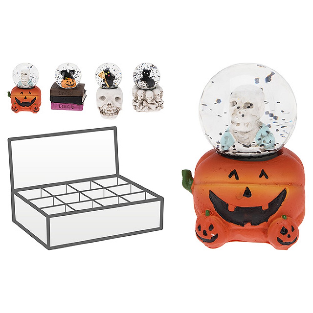 Suvenir Halloween Glob din sticla cu figurina 8X6X6cm, ceramica
