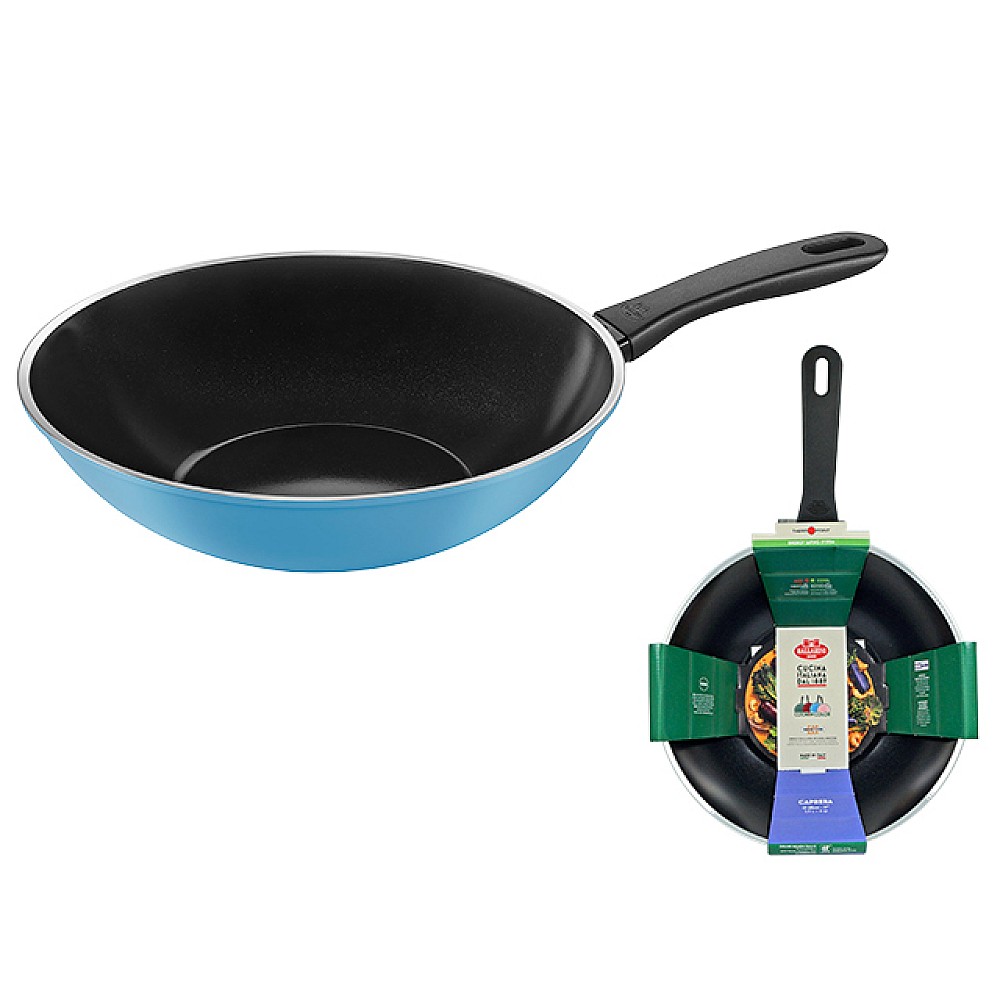 Tigaie WOK Ballarini Caprera 28cm, inductie, albastru