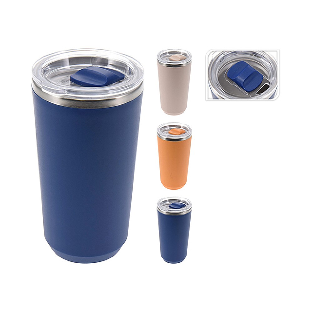 Termo pahar pentru bauturi cu capac 420 ml, metal/plastic