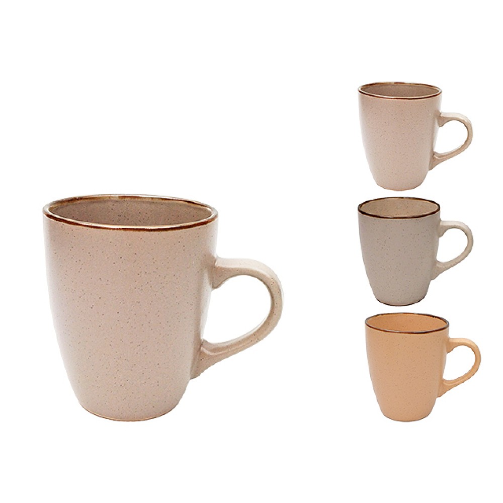 Cana 350ml Metallic Rim speckle, portelan