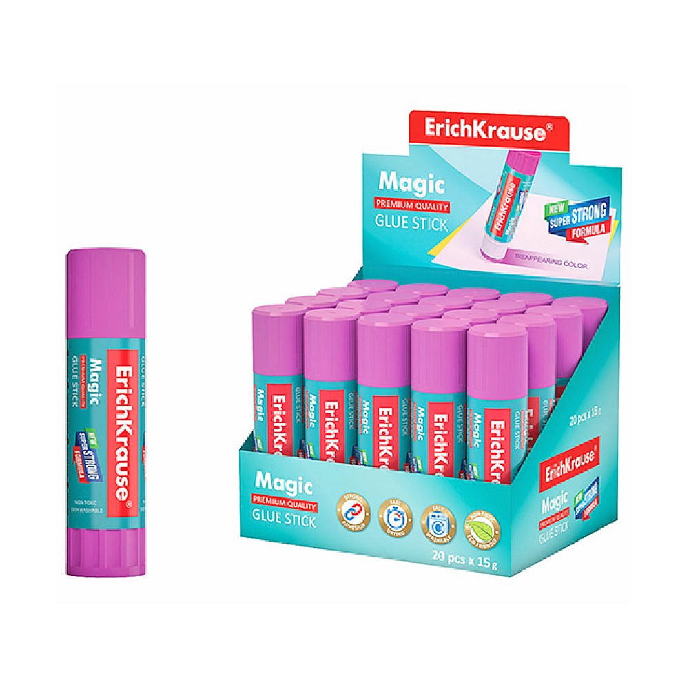 Lipici stick ErichKrause Magic, dispare dupa aplicare, 15 g