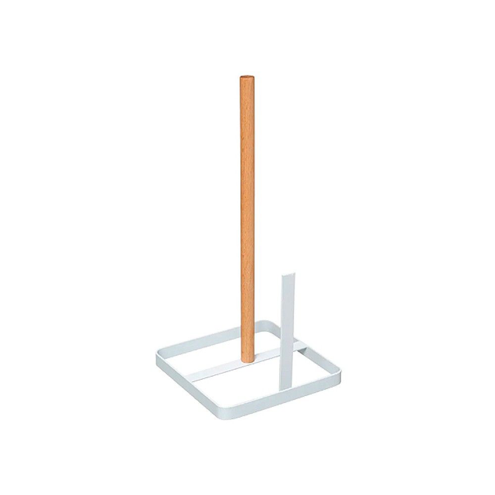 Suport pentru prosoape de hartie Five 30cm, metal alb/lemn