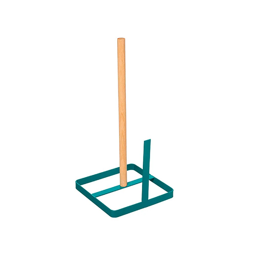 Suport pentru prosoape de hartie Five 30cm, metal albastru/lemn