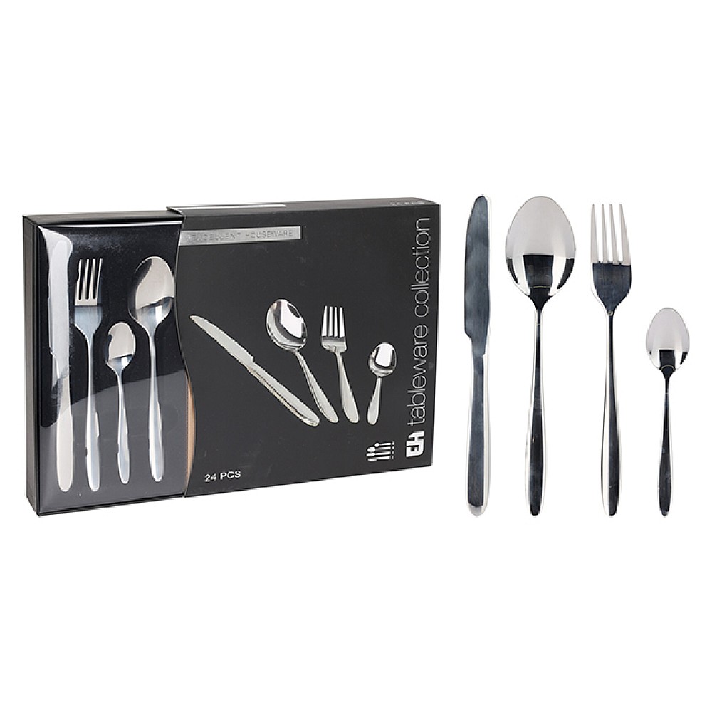 Set de tacamuri EH 24buc, inox, argintii