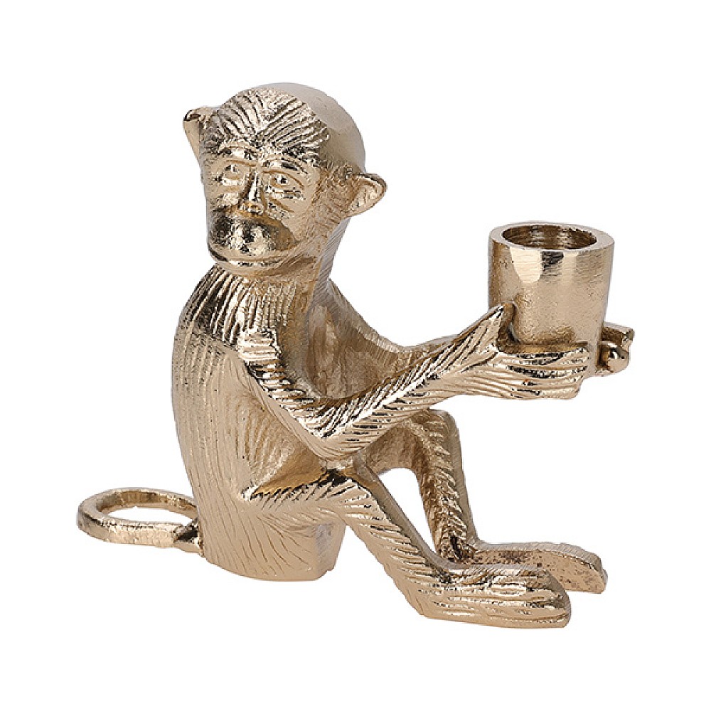 Sfesnic metalic Maimuta 15X13X6 cm, auriu
