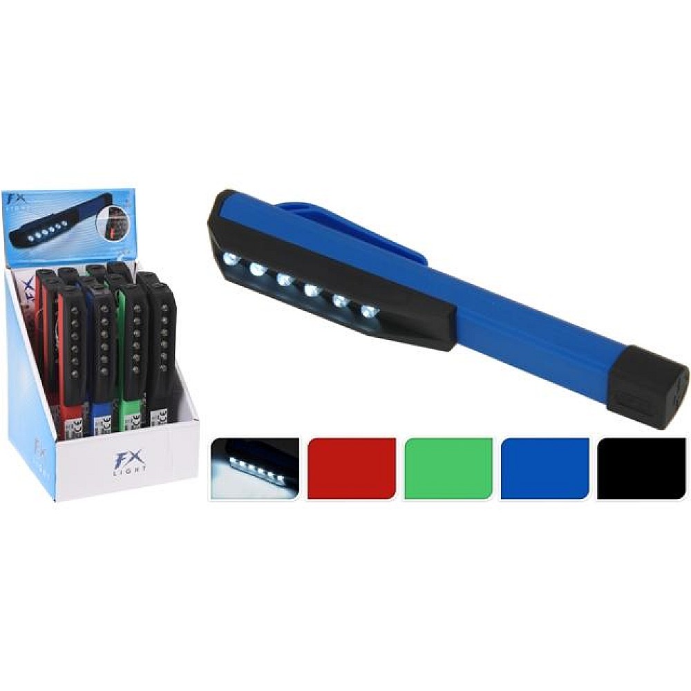 Lanterna FX 6LED 15.5cm cu clip pentru buzunar