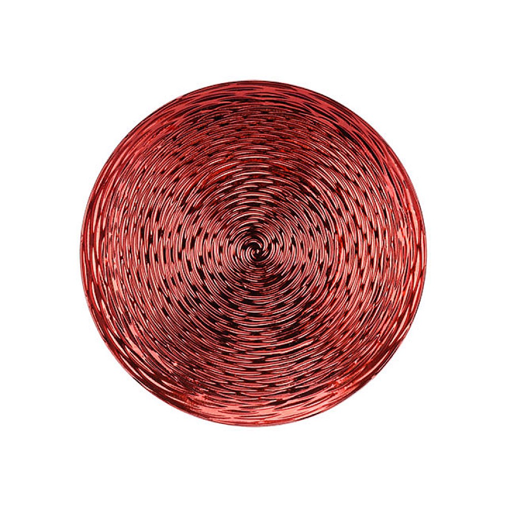 Farfurie decorativa 33cm H&S din plastic, rosie