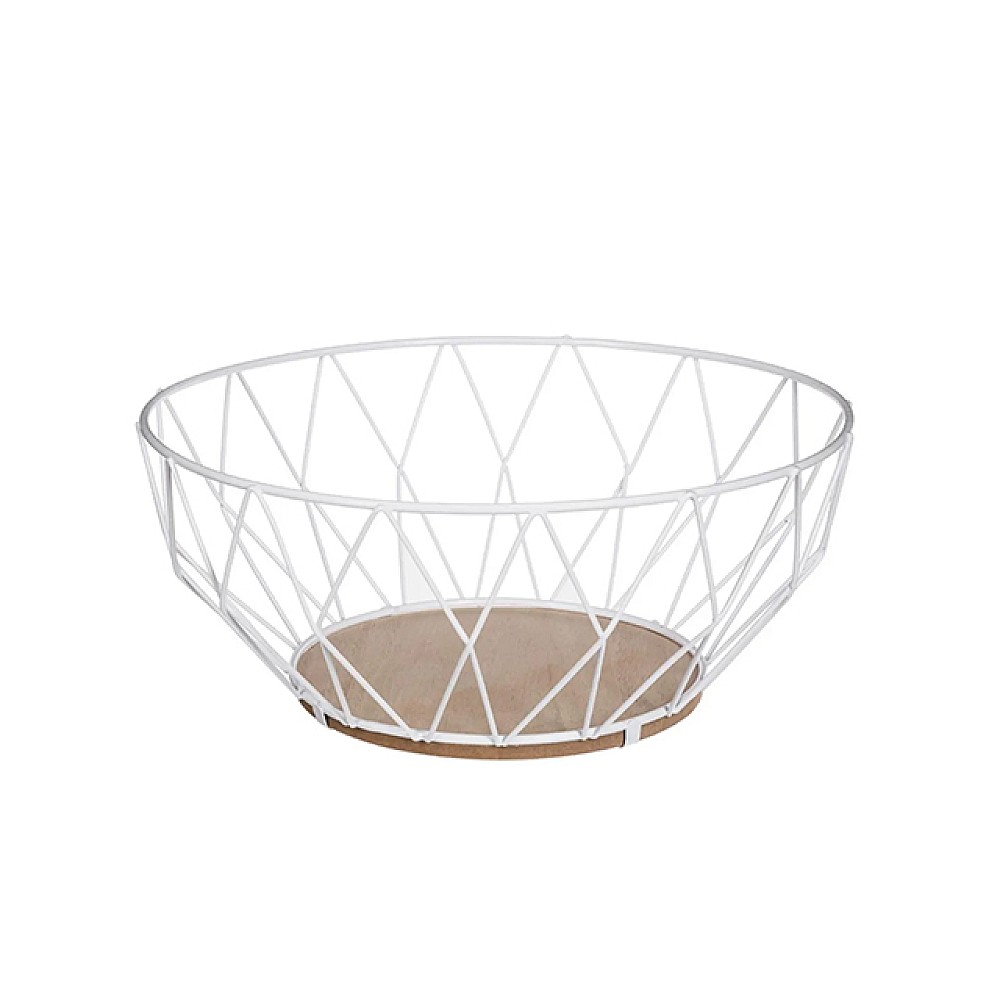 Cos pentru fructe 5Five D27X11.5 cm, alb, metal/MDF