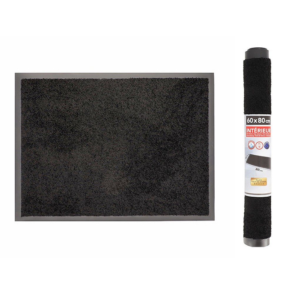 Covoras pentru antreu 60X80 cm Luance, negru, poliamid/PVC