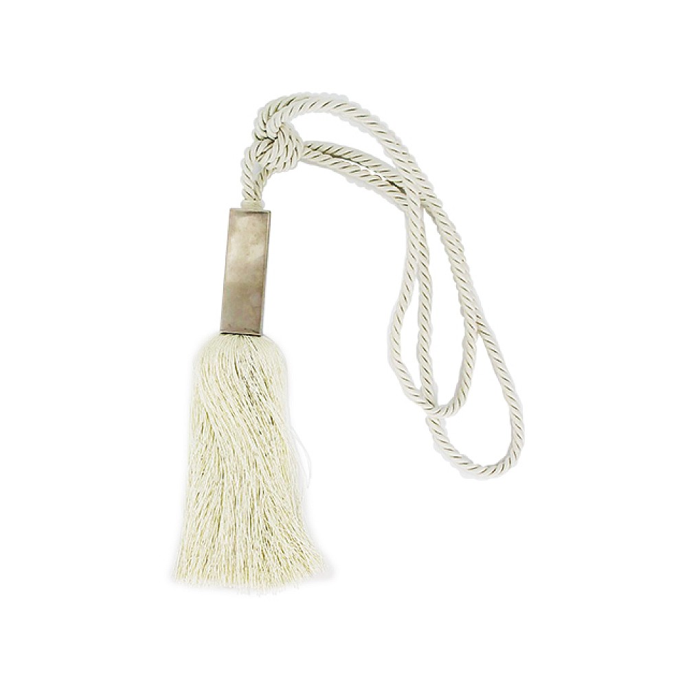 Clema perdea cu pompon Luance, alb