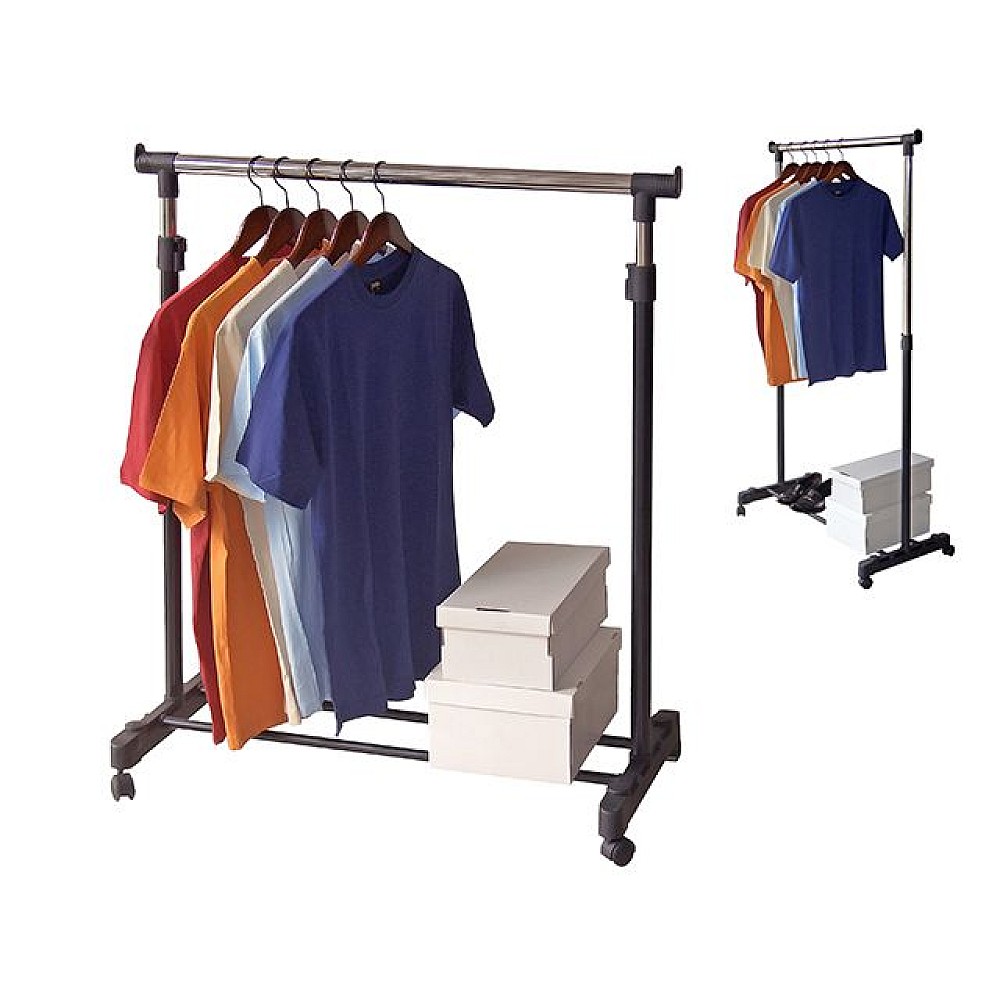 Cuier cu suport pe roti 88X43cm H98-175cm Ordinett, negru