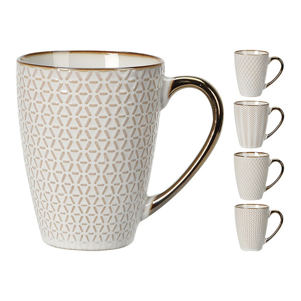 Cana 370ml Metallic Glazed Rim, ceramica