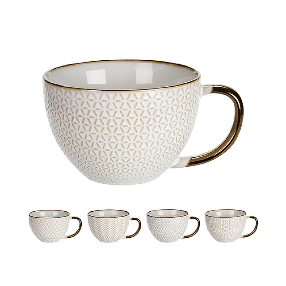 Cana 460ml Metallic Glazed Rim, ceramica