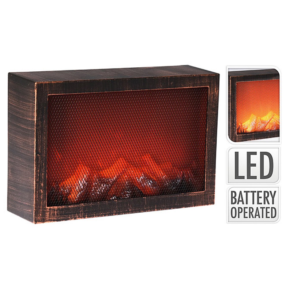 Semineu decorativ LED 30X21X9cm, cronometru, adaptor neinclus