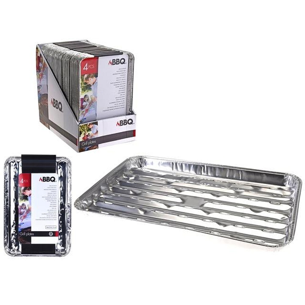 Forme din aluminiu BBQ 4buc, 34X23X2.5cm