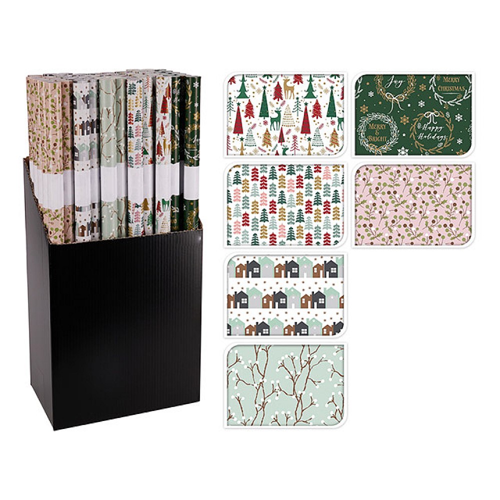 Hartie de ambalaj pentru cadouri 2 m X 70 cm, design de Craciun