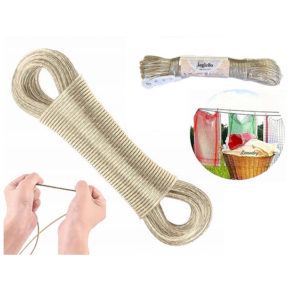 Sfoara metalica pentru haine 30 m, cu carlige