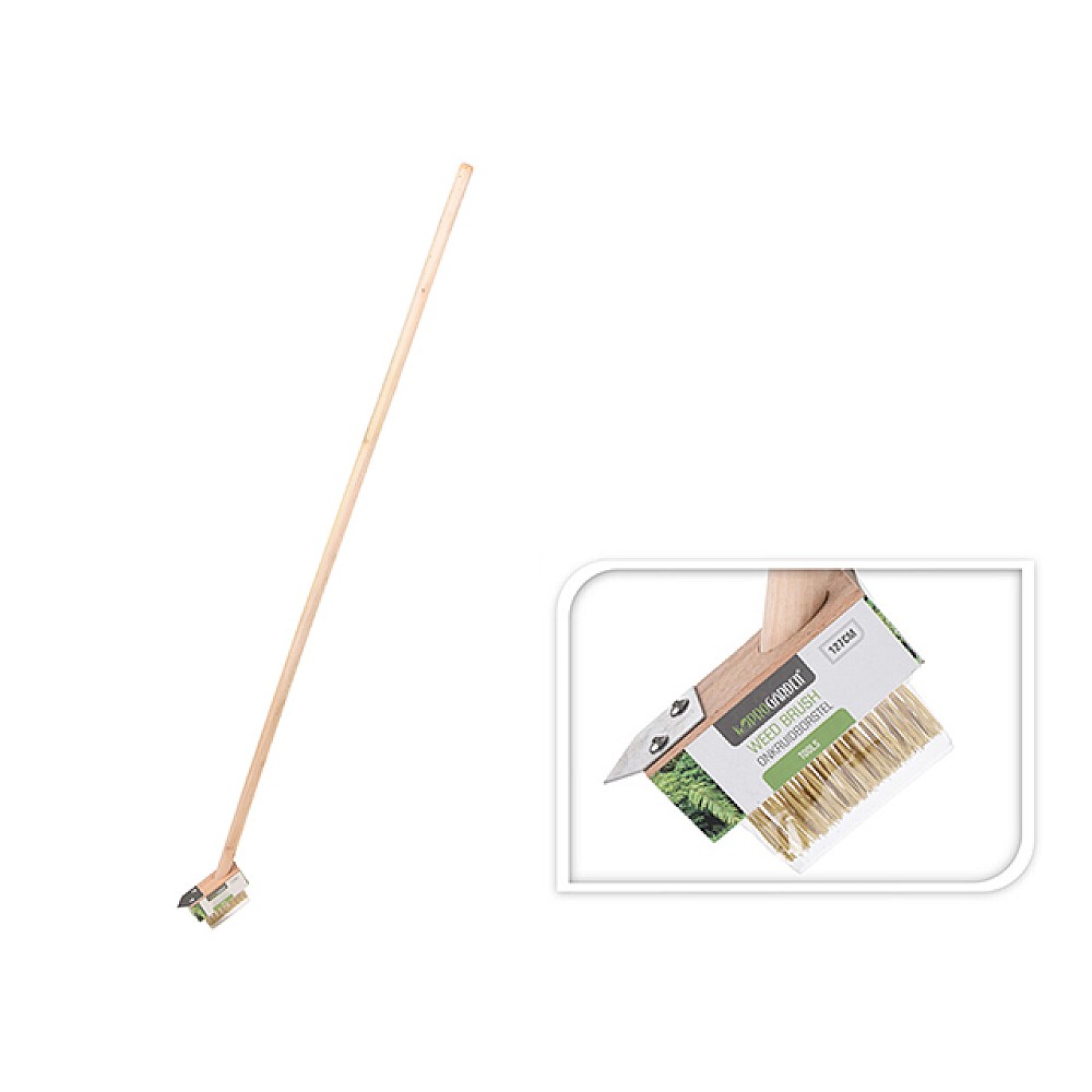 Perie pentru crapaturi cu perii duri, maner din lemn 127cm
