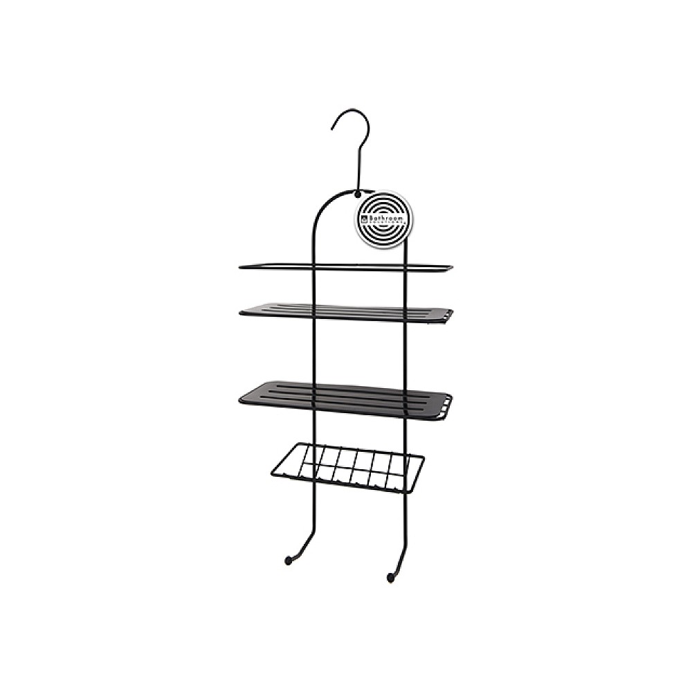Raft portabil pe carlig cu 3 nivele Bathroom 26X45cm, negru, metal