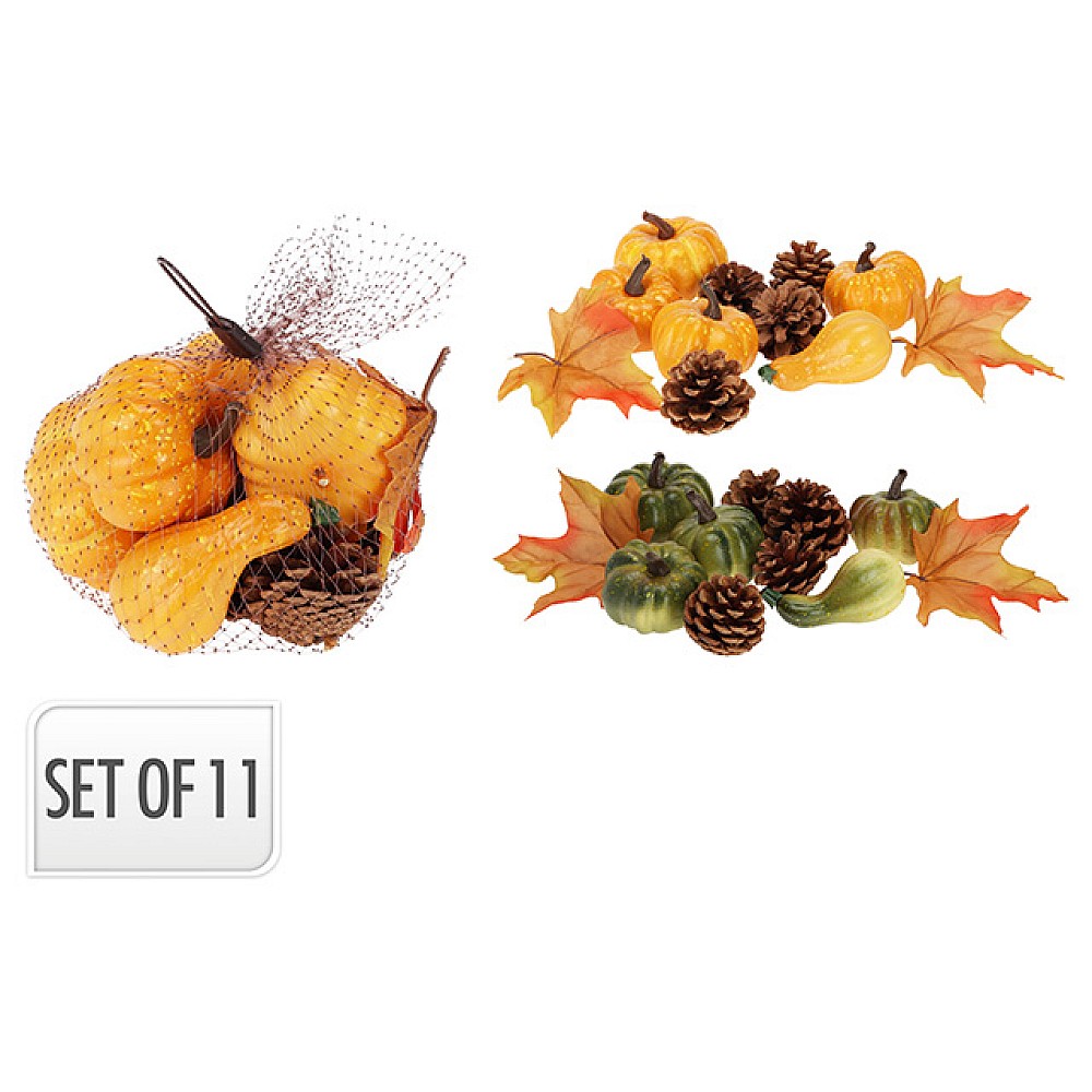 Set de legume cu conuri si frunze pentru decor, 11 buc