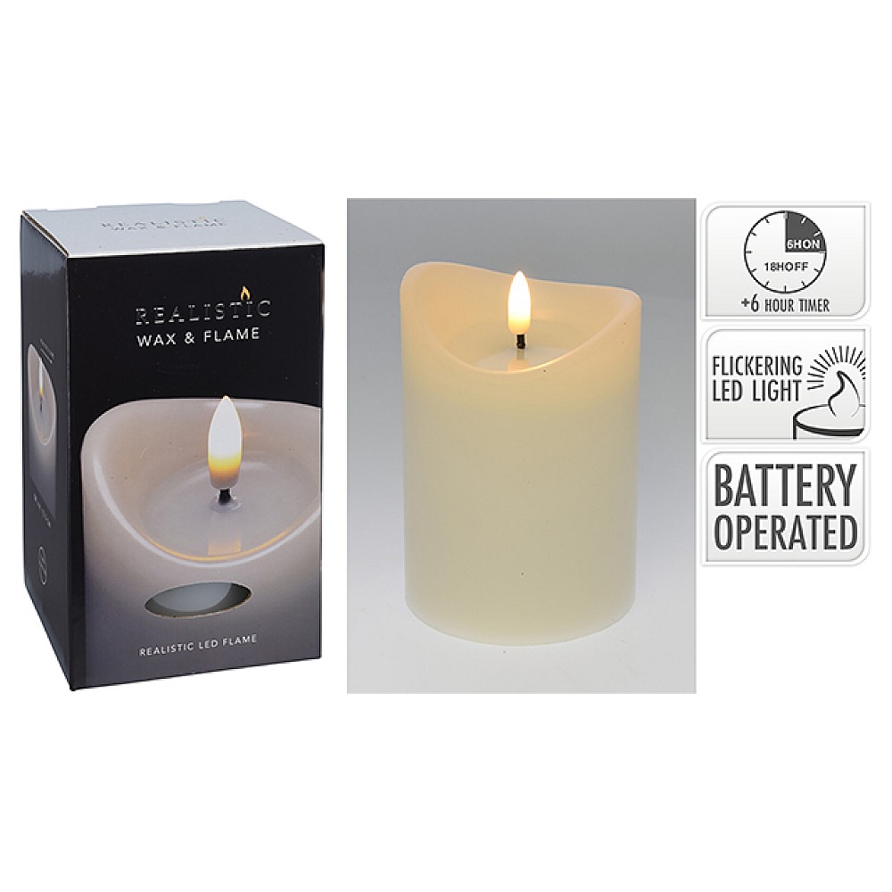 Lumanare LED 9X12cm, cu efect de ceara, cronometru 