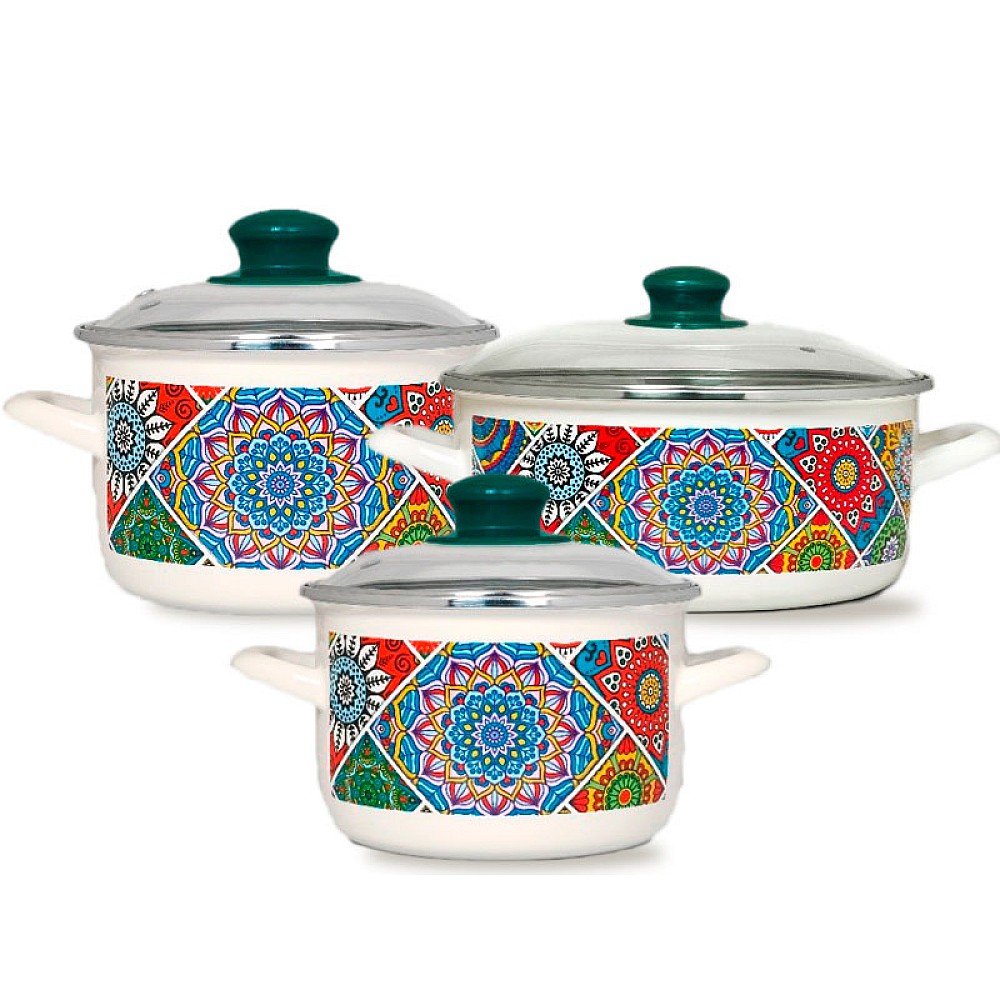 Set cratite emailat Sultana 3buc (2l, 3.5l, 5l)