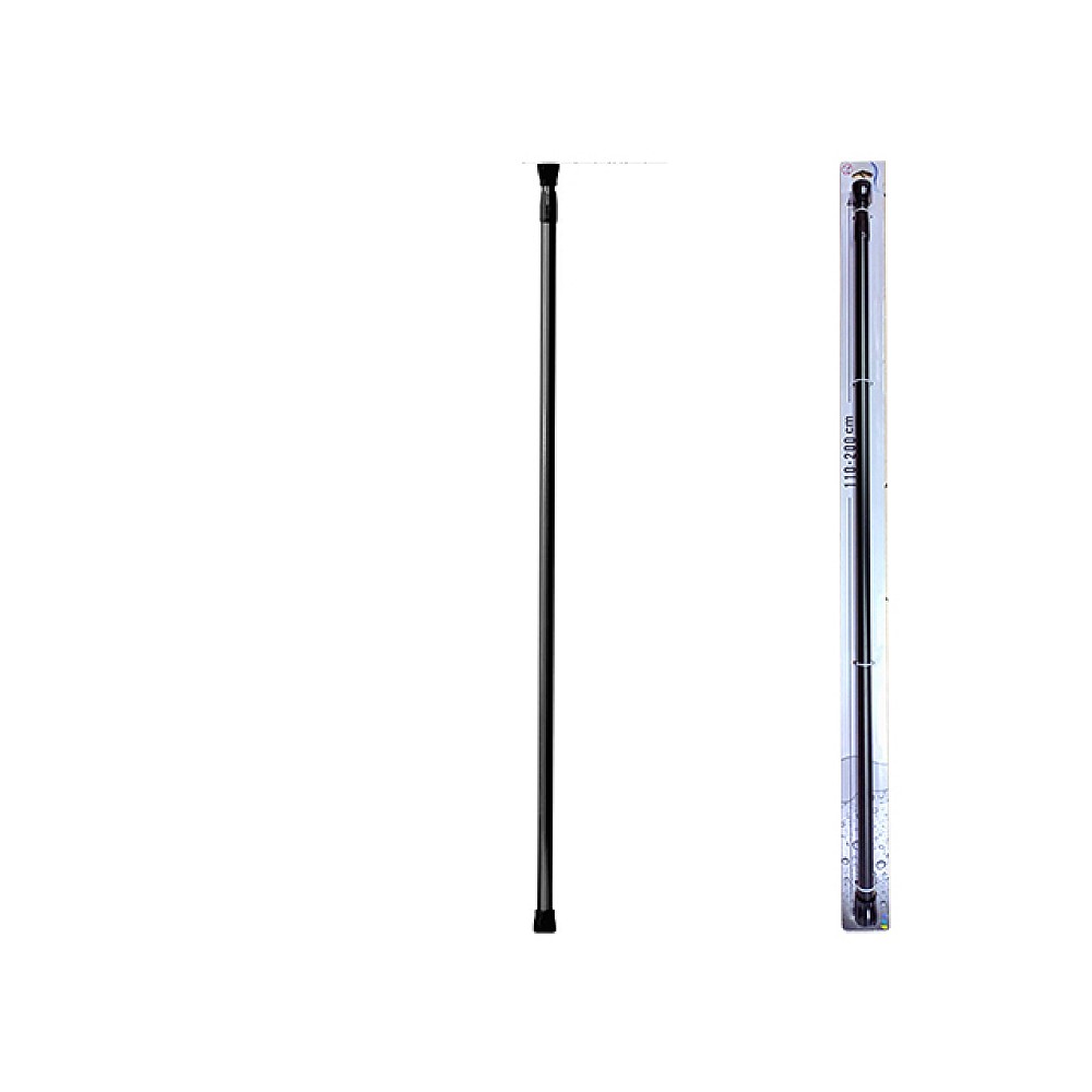 Tijă glisantă pentru perdea 110-200cm, neagră, aluminiu