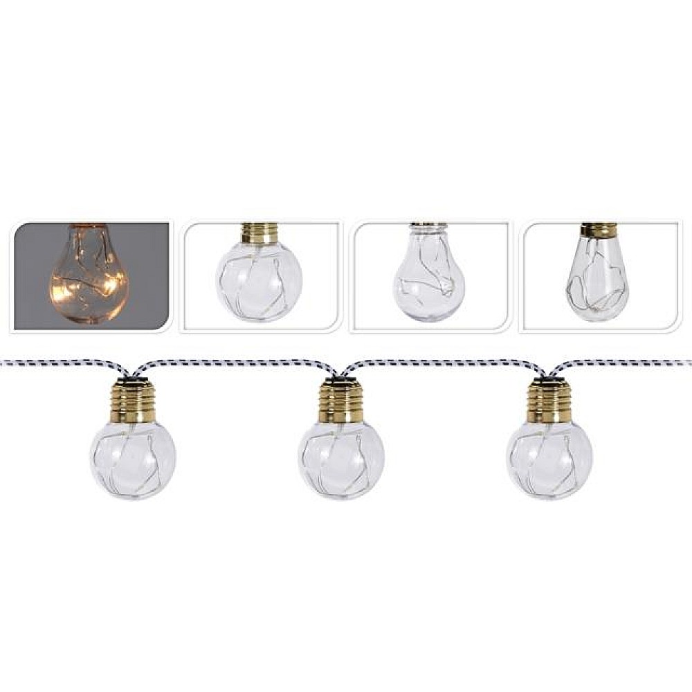 Ghirlanda luminoasa 30LED aurgintii, 1.5m, pe baterii, in/out