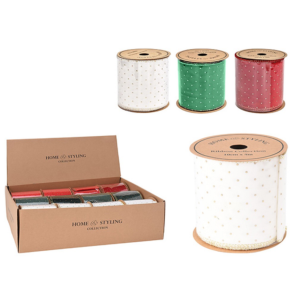 Panglica decorativa 10cmX5m, 2culori, poliester