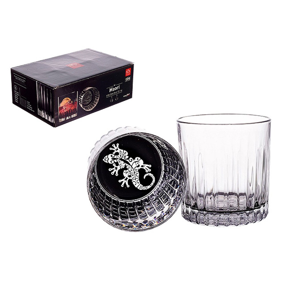 Set 6 pahare Maori 360ml, pentru bauturi tari, cristal