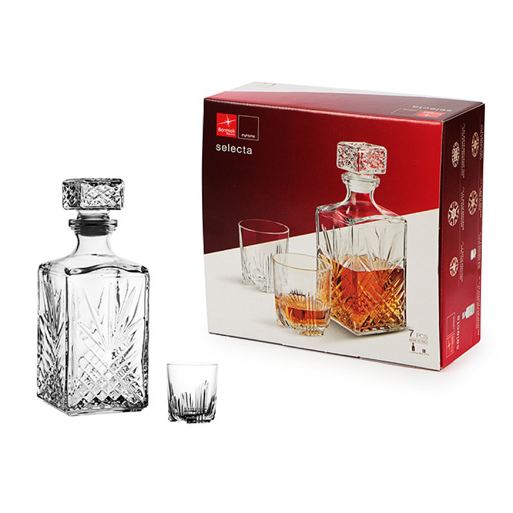 Set garafa 1l si 6 pahare pentru whisky Selecta