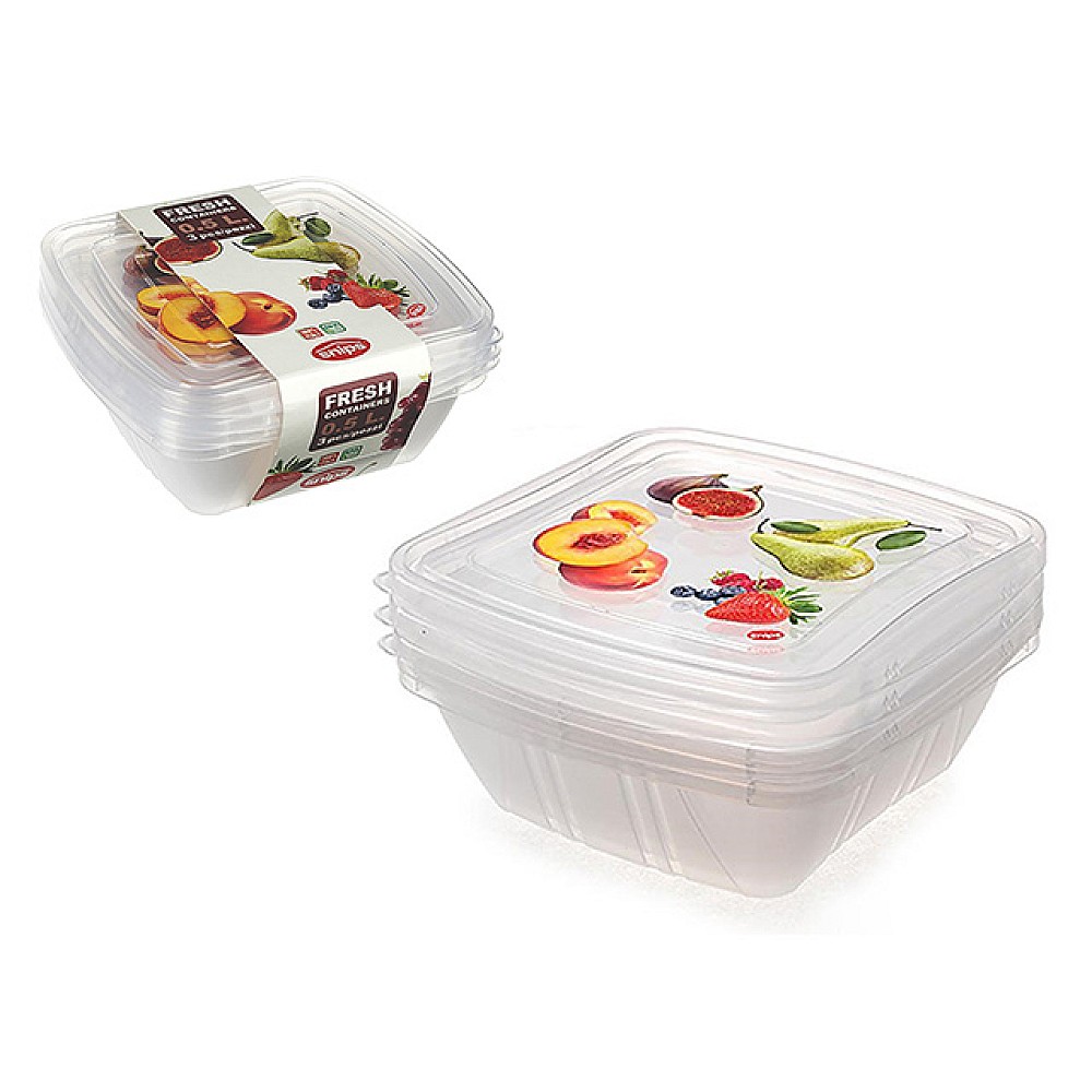 Set containere alimentare Snips 3cutii, 0.5l, 15X15X5cm