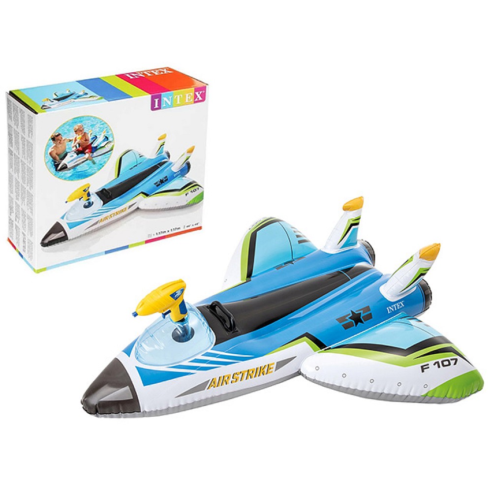 Plută-saltea gonflabilă “Avion cu pistol de apă” cu mâner, 117х117 cm, până la 40 kg, 3+, 2 culori