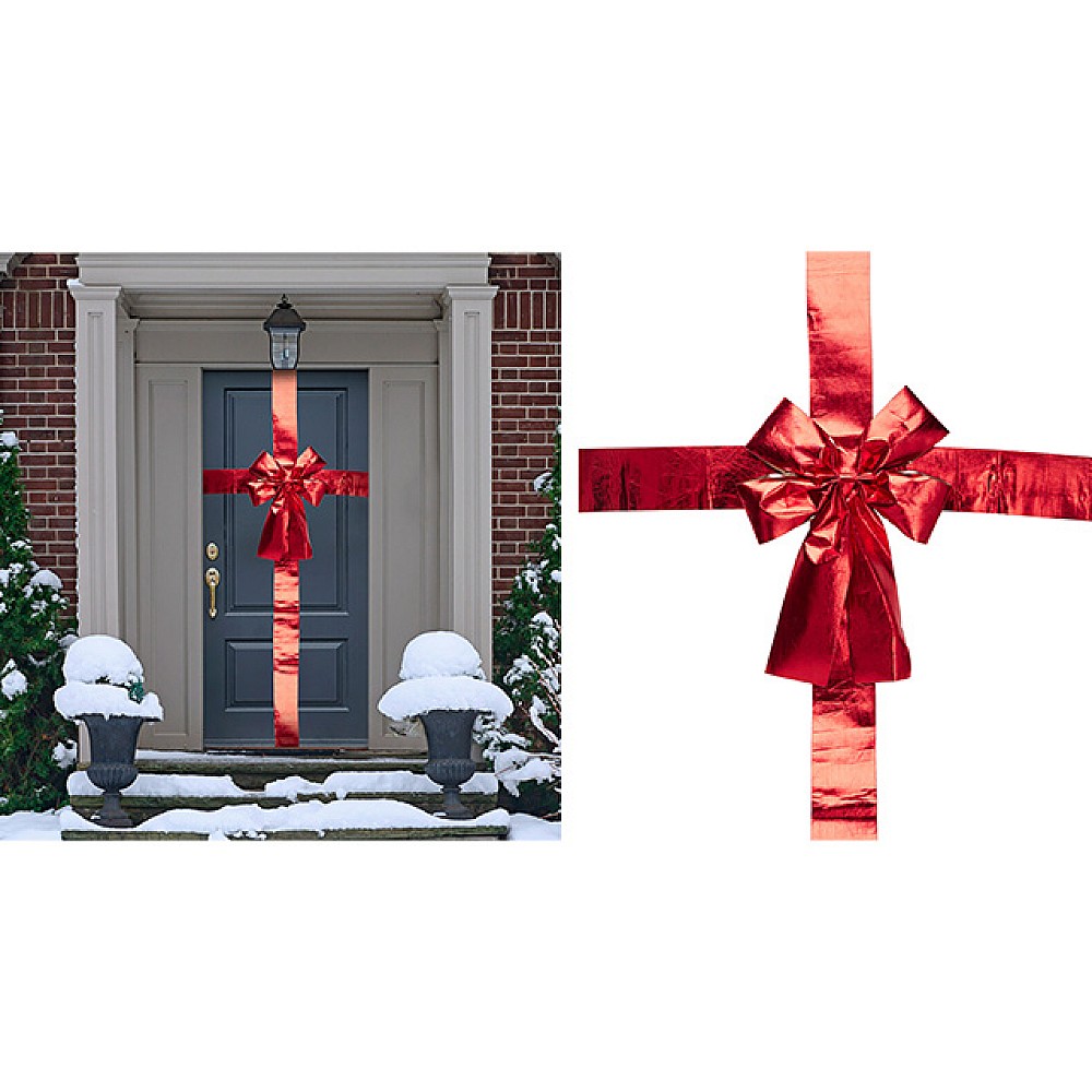 Fundita decorativa pentru usa de intrare 33X10X42 сm, 4.3 m banda, stofa brocart rosie