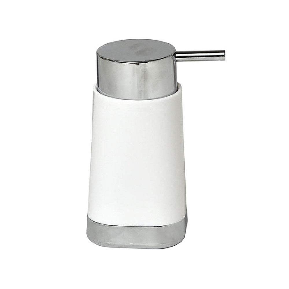 Dozator pentru săpun Tendance 130ml, bază cromată, alb