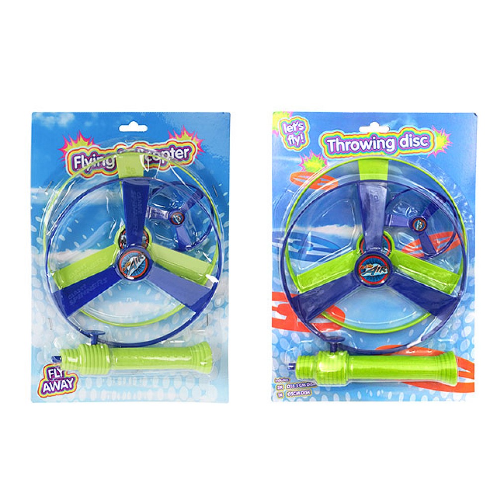 Set discuri frisbee D18,5cm cu dispozitiv de lansare