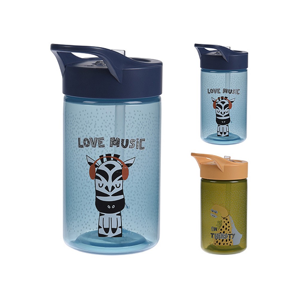 Sticla pentru apa EH 0.43l cu dozator si pai, plastic