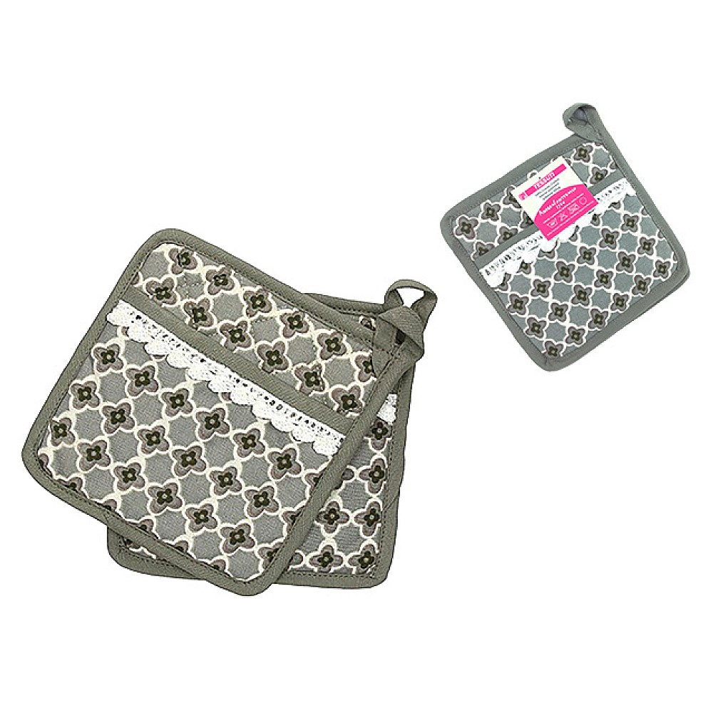 Set suporturi termo AF Ortigia Grigio 2buc, 18X18cm, 100% cotton