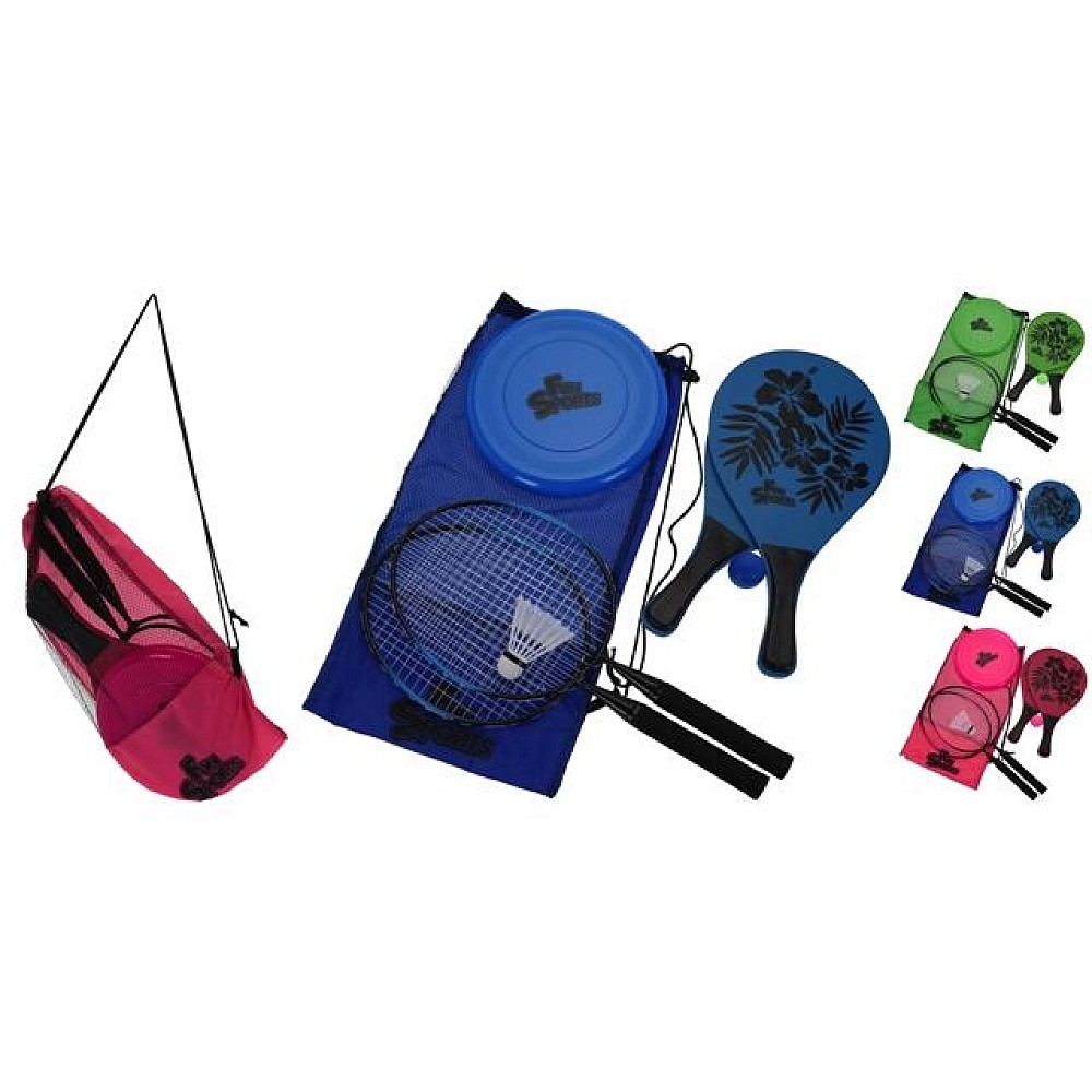 Set joc : badminton + fluturas, tenis + minge, farfurie zburatoare