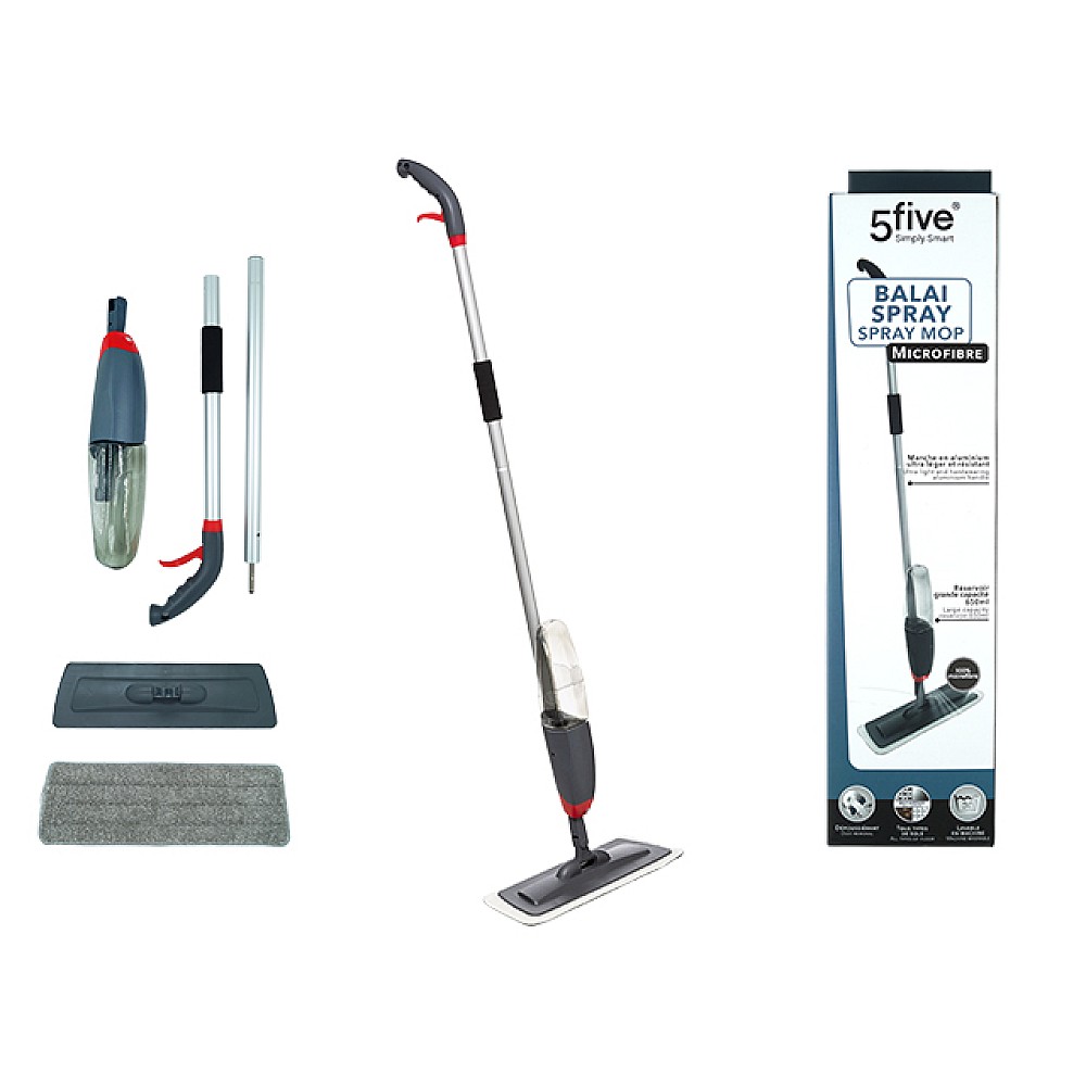 MOP plat Five, microfibra, spray cu rezervor