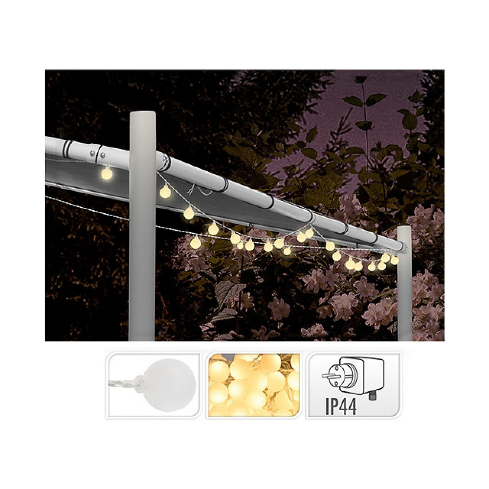 Ghirlanda luminoasa 80LED alb-cald, 16m, D2.5cm
