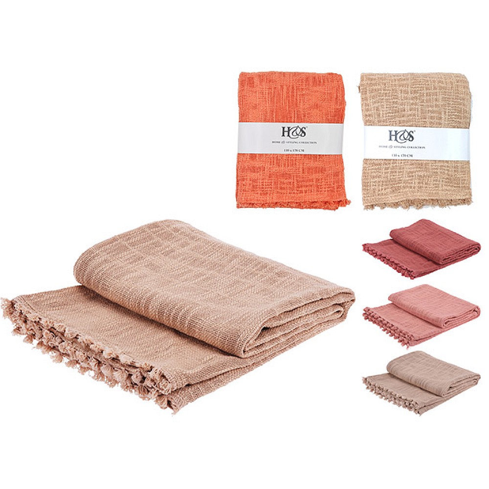 Patura 130Х170cm H&S cu ciucuri, bumbac