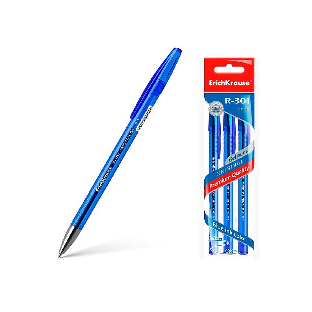 Set pixuri cu gel ErichKrause Original, albastru, 3 buc