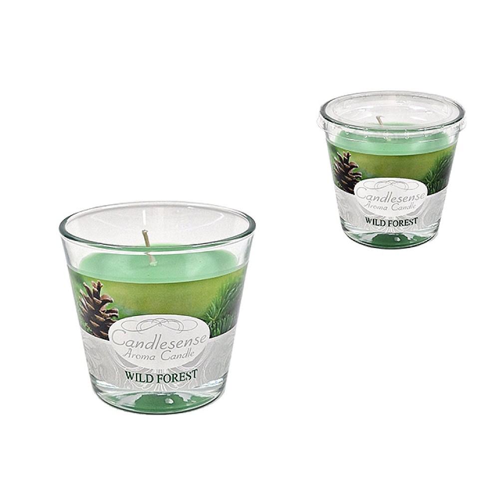 Lumanare aromatizata in pahar 9X8 cm, 26 ore, Wild Forest