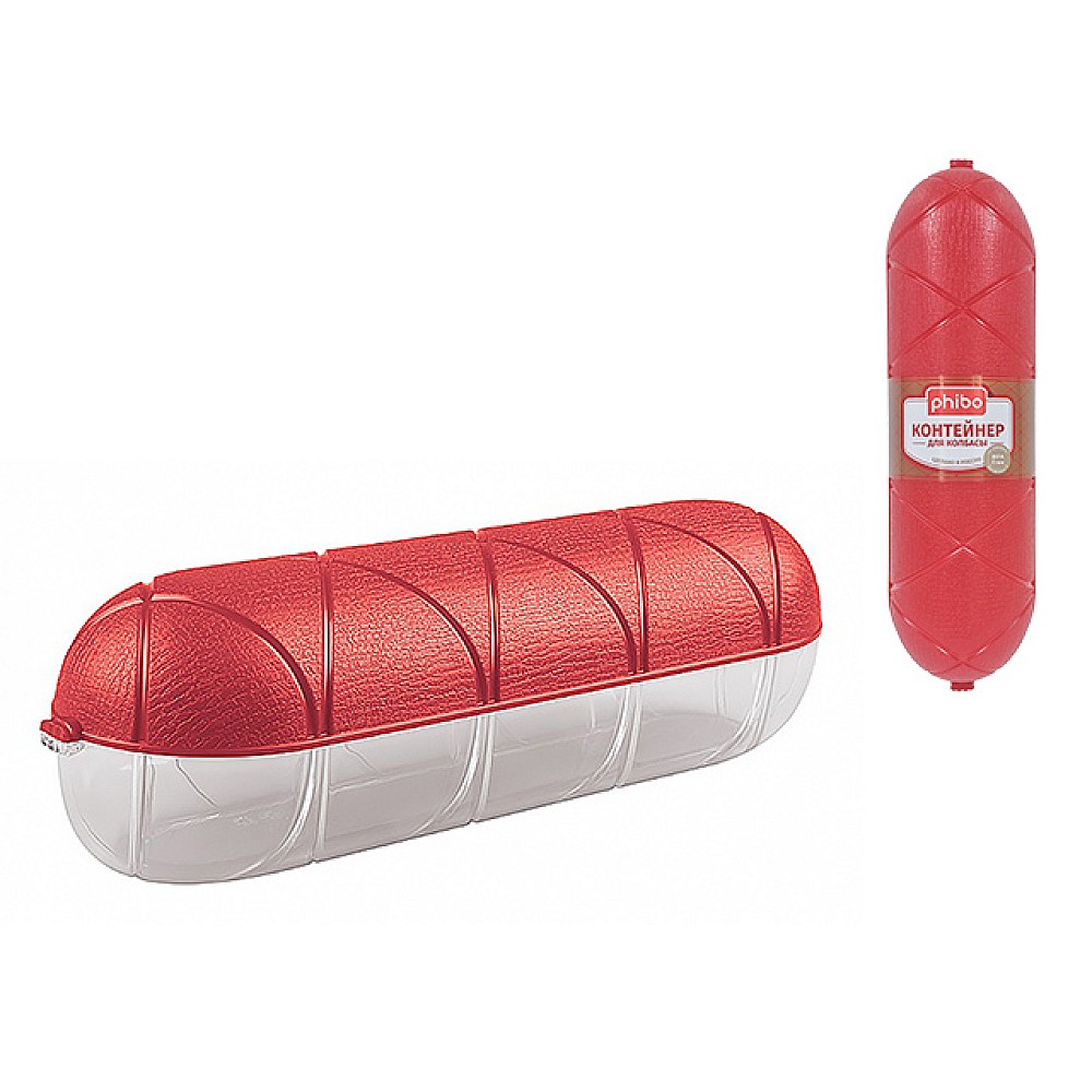 Container pentru pastrarea salamului Phibo D7cm, L25.8cm, rosu