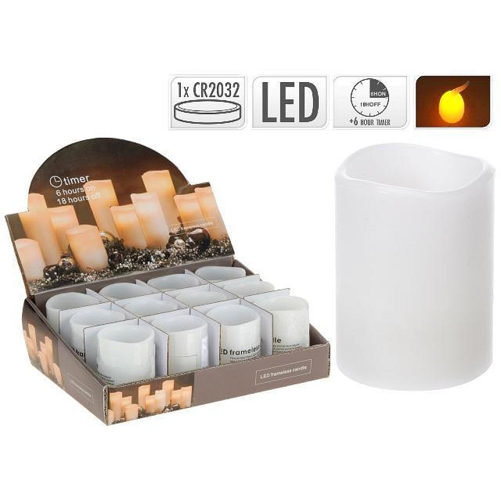 Lumanare LED 6.5X5cm, cu timer, alba