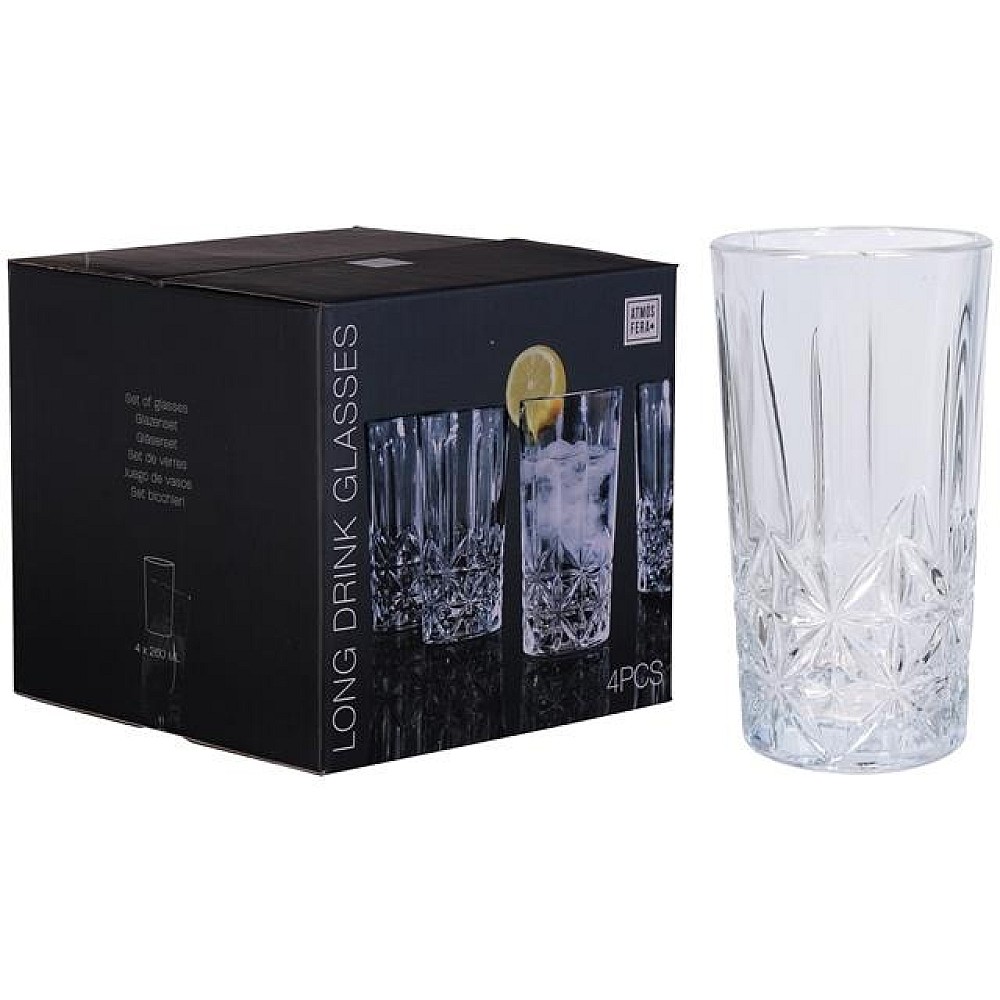 Set 4 pahare tip Tumbler Atmosfera Opera 260ml, inalte