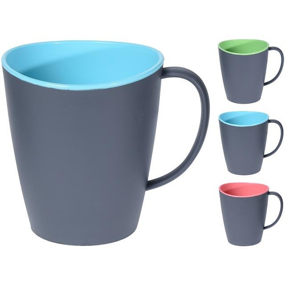 Cană EH 350ml, cu interior color, 3 culori, din plastic