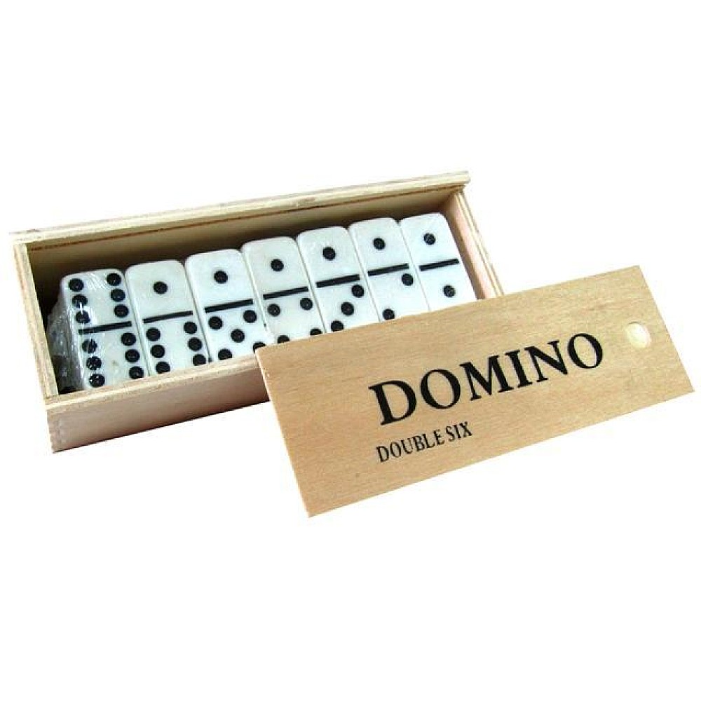 Joc domino in cutie de lemn 15.5X5.5X5cm