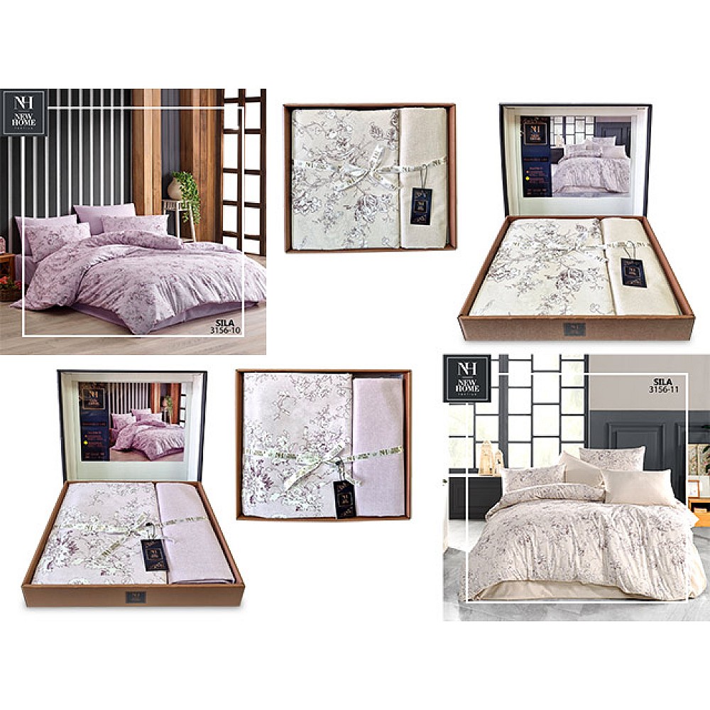 Lenjerie de pat 2pers NH Ranforce Sila, policoton